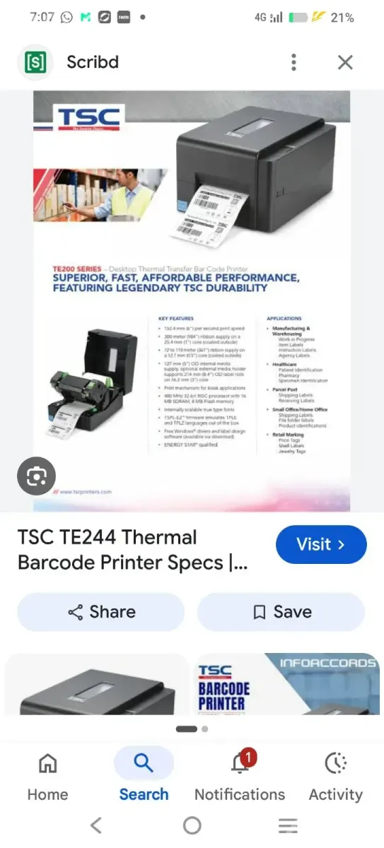 Tsc Te244 Barcode printer - Other Industrial Items - Sanand - Image 4