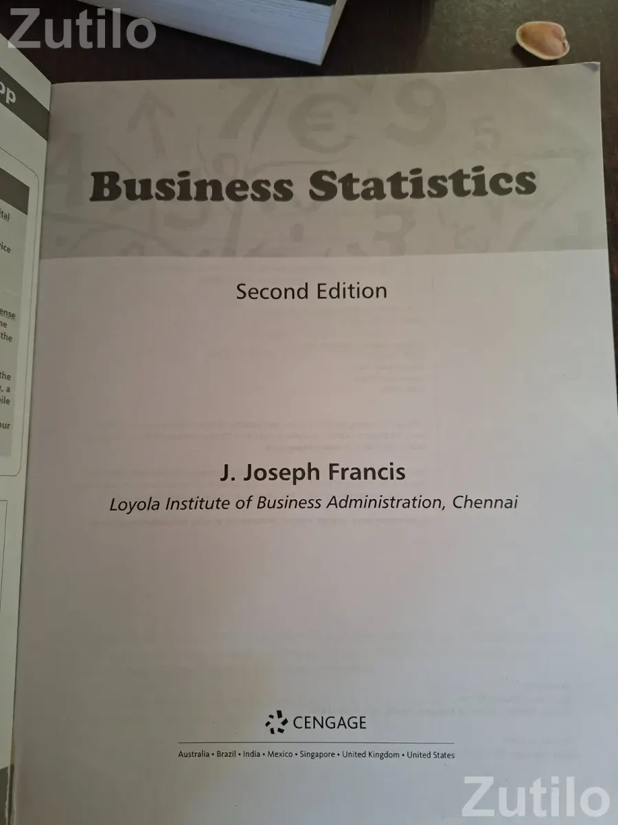Business statistics by J.J Joseph Francis second edition - કોલેજ પુસ્તકો - અમદાવાદ શહેર - Image 2