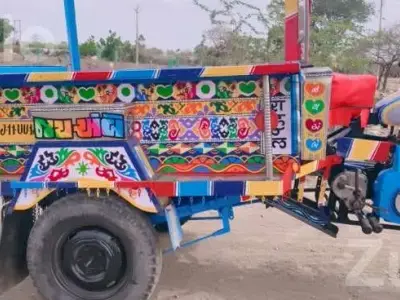 Colorful Cargo Auto Rickshaw with Open Loader