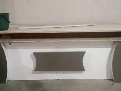 Wooden Office Table in White and Brown
