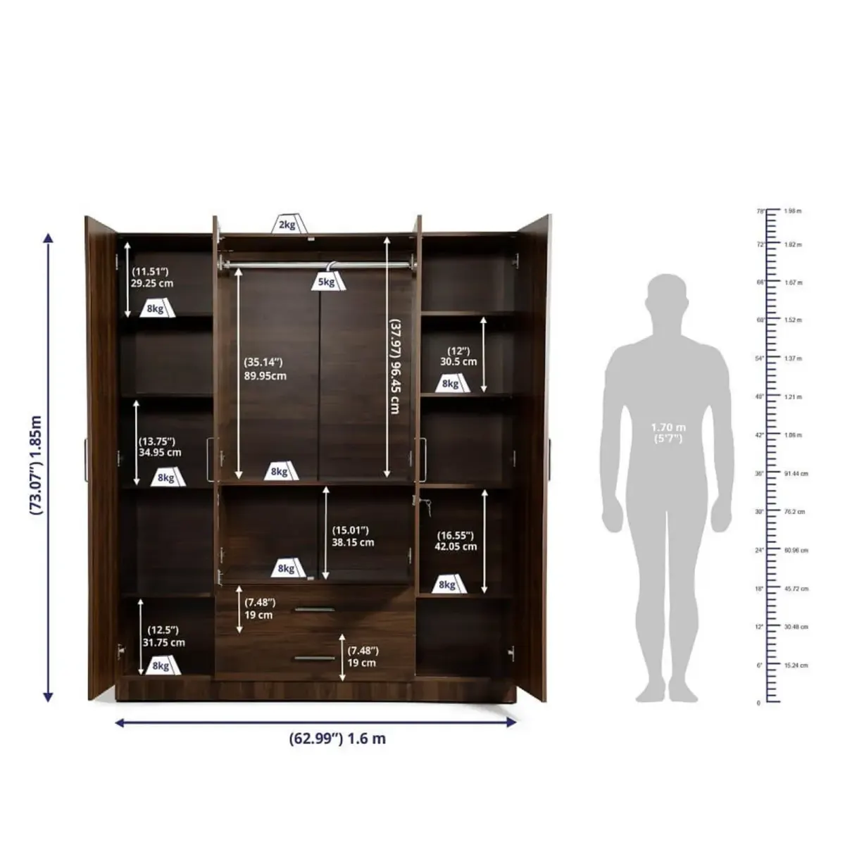 Wardrobe / Almirah - Wakefit Organza - 4 door - with mirror - Cupboards & Storage - Ahmedabad City - Image 5