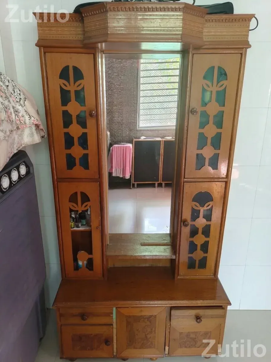 3-Piece Bedroom Furniture Set:  Wooden Bed, Wardrobe & Dressing Table - વોર્ડરોબ, કબાટ અને સ્ટોરેજ - અમદાવાદ શહેર - Image 3