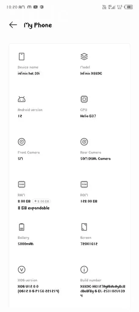 Infinix Hot 30i 8GB 128GB Used Smartphone - મોબાઇલ ફોન - ફતેપુરા - Image 3