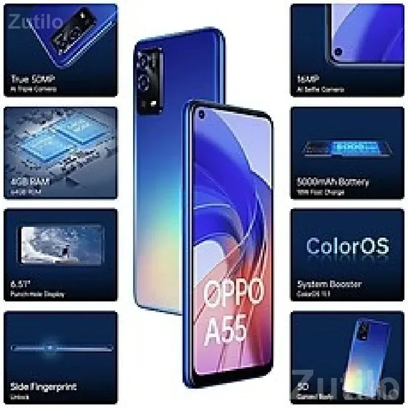 OPPO A55 Blue 4G Smartphone - Mobile Phones - Bhanvad - Image 3