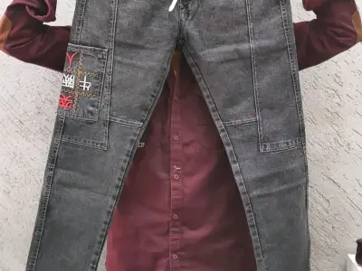 Men's Grey Denim Jogger Jeans Men's Grey Denim Jogger Jeans