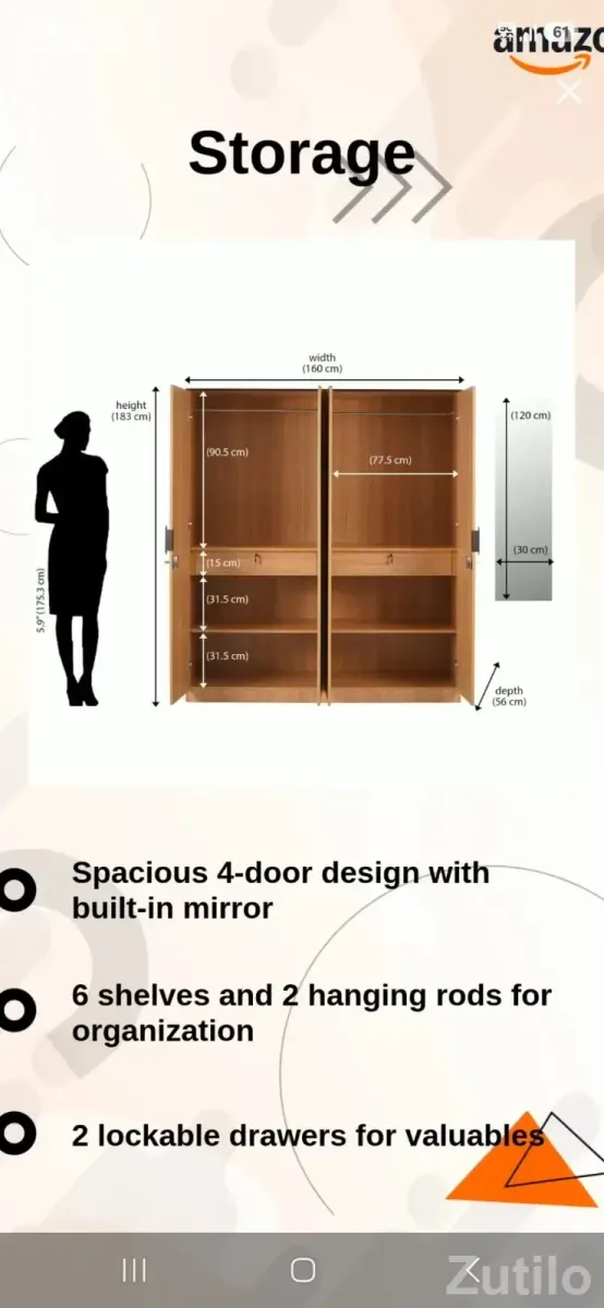 Nilkamal wooden 4 door wardrobe - Wardrobes, Cupboards & Storage - Ahmedabad City - Image 5