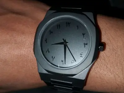 Black Analog Wrist Watch with Arabic Dial