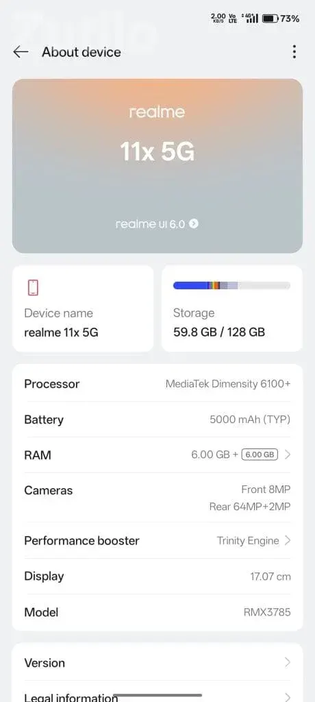 Realme 11X 5G 6GB RAM 128GB Smartphone - Mobile Phones - Lakhtar - Image 4