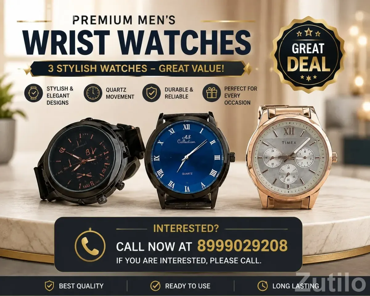 Premium Men’s Wrist Watches – Combo of 3 | Stylish & Elegant | ₹7,000 - Smart Watches - Ahmedabad City - Image 2