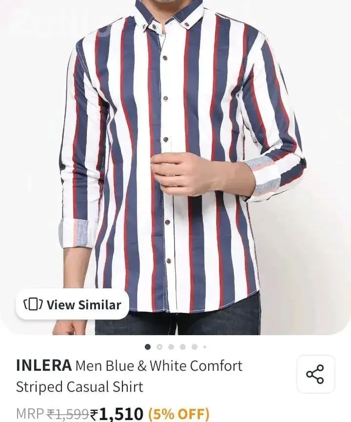 Men's Full Sleeve Striped Cotton Shirt - પુરુષોના કપડા - સુરત શહેર - Image 5