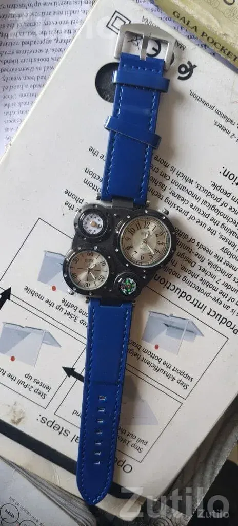 Blue Strap Analog Wrist Watch - Fashion Accessories - Mandvi - Image 2