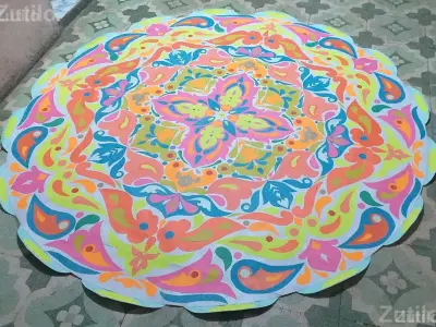 Handmade Paper Rangoli Design Decoration Handmade Paper Rangoli Design Decoration