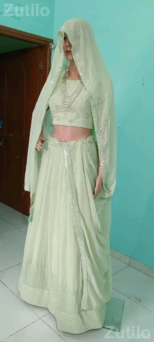 Bridal Lehenga Choli with Dupatta in Maroon - Women's Wear - Bhavnagar City - Image 4