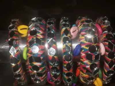 Handmade Multicolor Mirror Work Bangles Set Handmade Multicolor Mirror Work Bangles Set