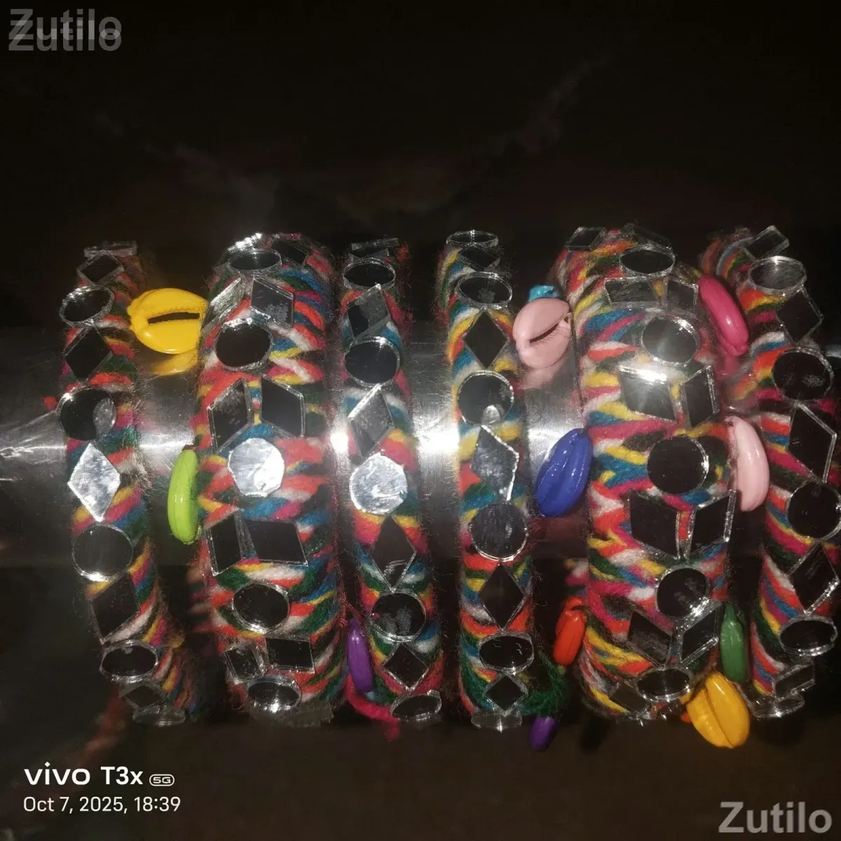 Handmade Multicolor Mirror Work Bangles Set - ફેશન ઍક્સેસરીઝ - અમદાવાદ શહેર - Image 1