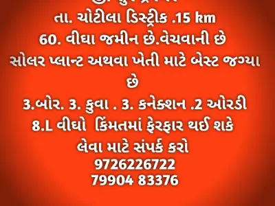 60 Bigha Agriculture Land Near Chotila 60 Bigha Agriculture Land Near Chotila