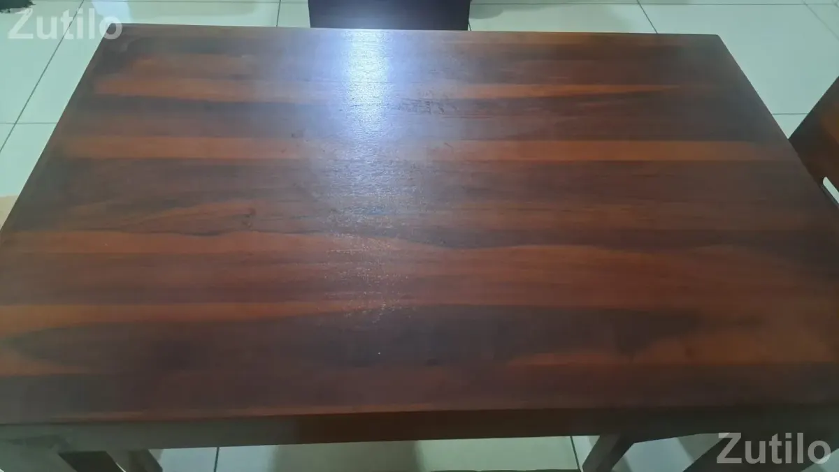 4 seater saag wood dining table with chairs - ડાઇનિંગ ટેબલ અને સેટ - અમદાવાદ શહેર - Image 5