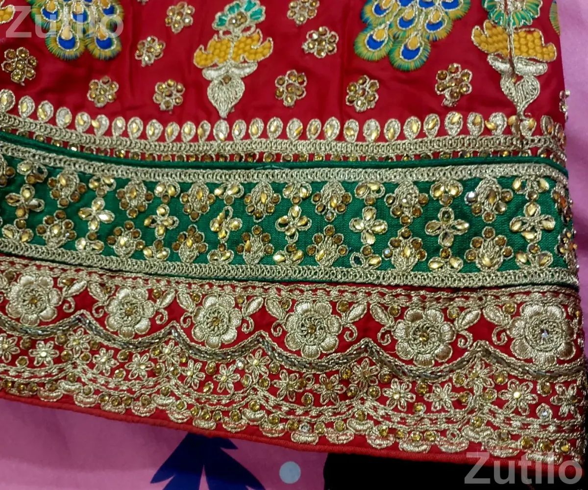 Red Bridal Lehenga with Rajwadi Zari Work - મહિલાઓના કપડા - વડોદરા શહેર - Image 3