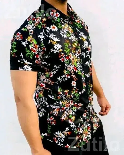 Men's Rayon Floral Short Sleeve Shirt - પુરુષોના કપડા - મુન્દ્રા - Image 2