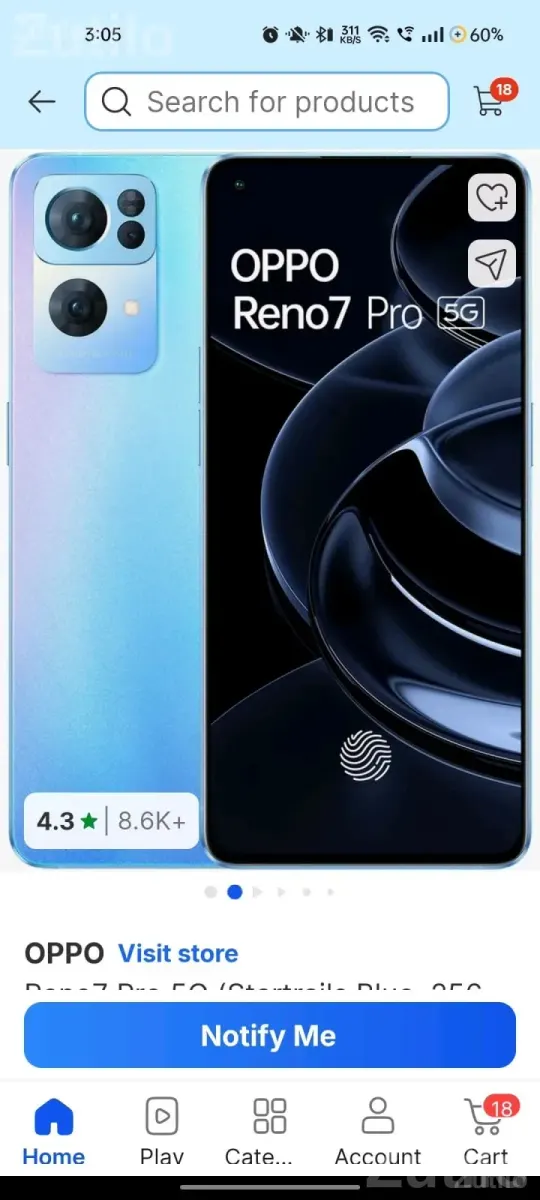 OPPO Reno7 Pro 5G 12GB 256GB Smartphone - મોબાઇલ ફોન - ભાવનગર શહેર - Image 1