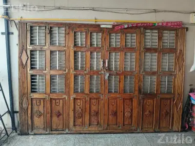 Pure Teak Wood Door and Grill Set 9.5 x 6 ft Pure Teak Wood Door and Grill Set 9.5 x 6 ft