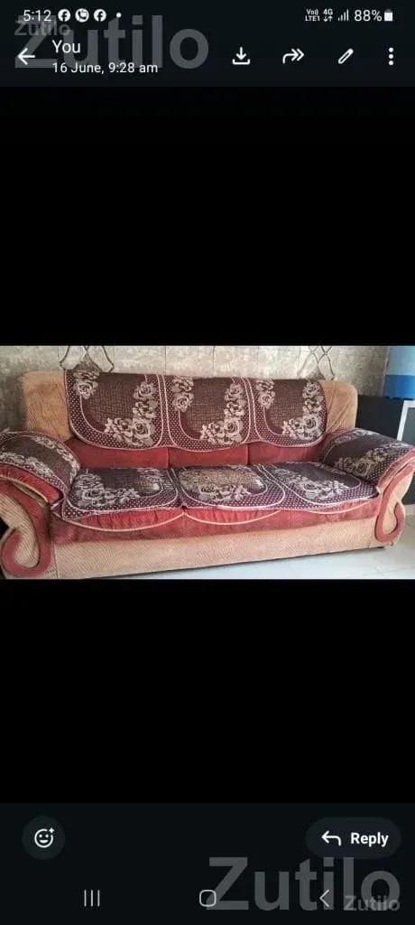 Red Fabric 3 Seater Sofa Set - Sofa Sets - Rajkot City - Image 2