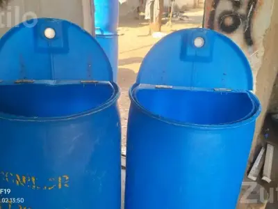 Blue Plastic Barrels for Sale 50 Pieces