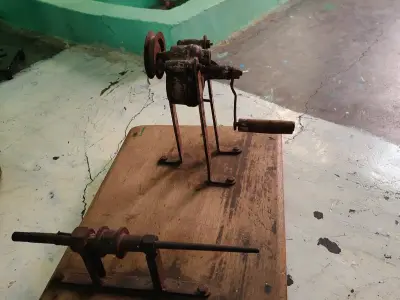 Rare Vintage Industrial Hand-Crank Coil Winding Machine (Circa 1960s/70s) Rare Vintage Industrial Hand-Crank Coil Winding Machine (Circa 1960s/70s)