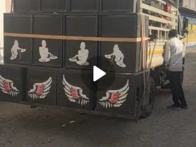 DJ Sound Setup with Laptop and Generator