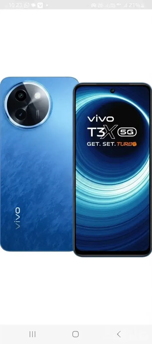 Vivo T3x 5G Blue Turbo Smartphone - Mobile Phones - Chanasma - Image 1
