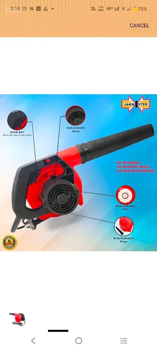 Jakmister RB-900W Electric Air Blower - Tools & Hardware - Bhanvad - Image 2