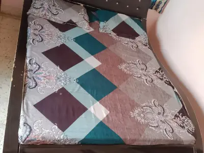 Bed with mattress, Dressing table and Wardrobe