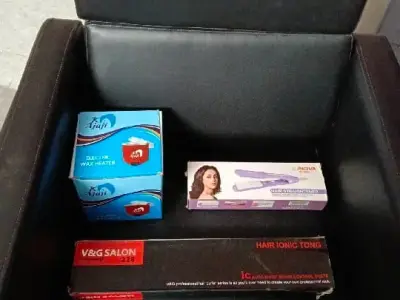 Salon Chair With Wax Heater and Hair Tools