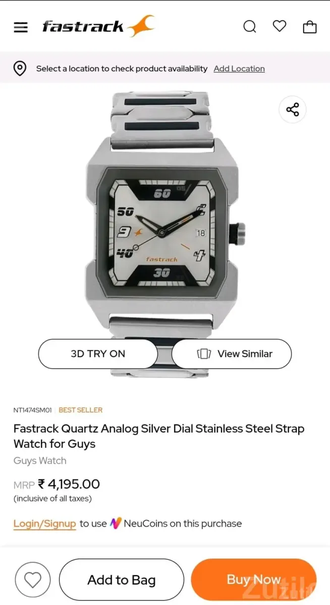 Fastrack Analog Wrist Watch for Men - ફેશન ઍક્સેસરીઝ - ભાવનગર શહેર - Image 5