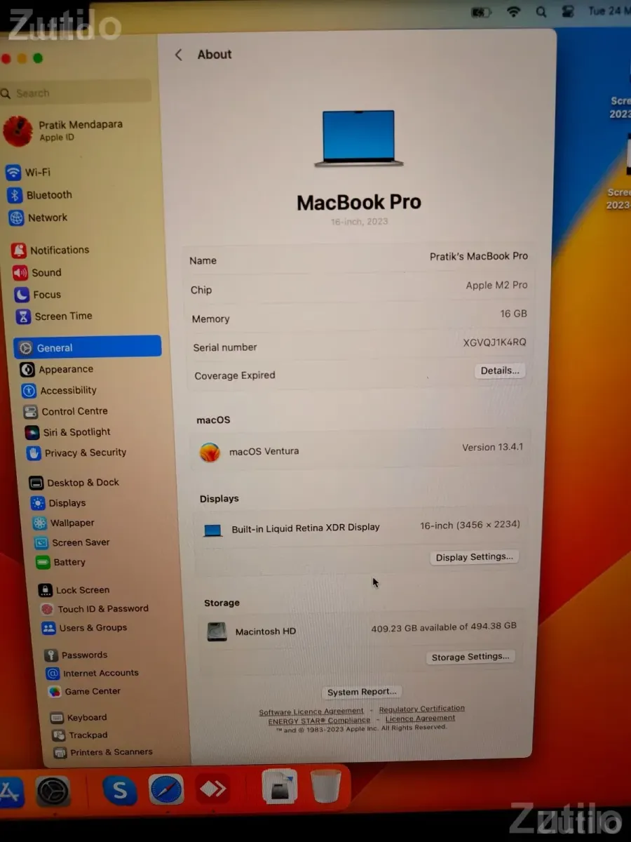 MacBook pro 2023 M2 pro chip  16gb - 512gb SSD - લેપટોપ અને કમ્પ્યુટર - અમદાવાદ શહેર - Image 4