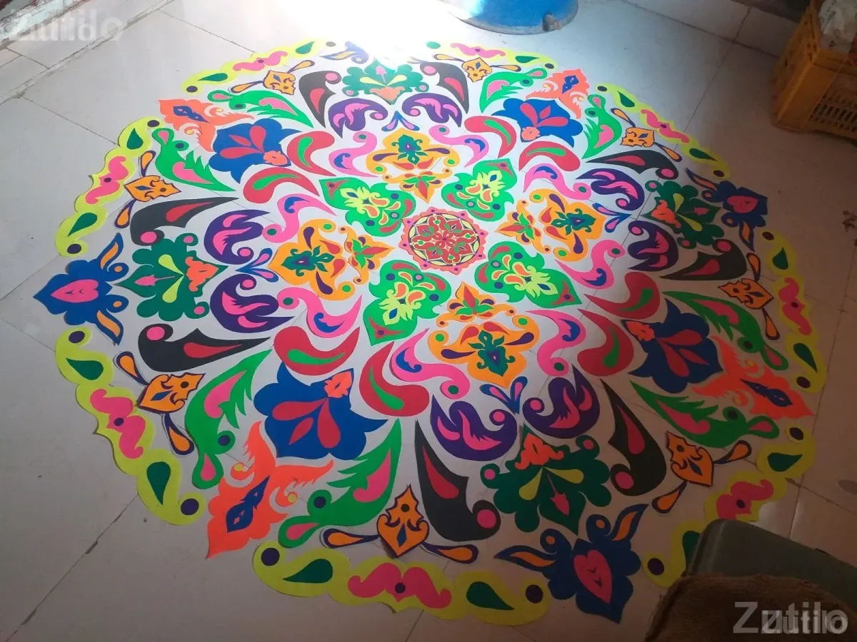 Handmade Paper Rangoli Design Decoration - Art & Craft Supplies - Kodinar - Image 3