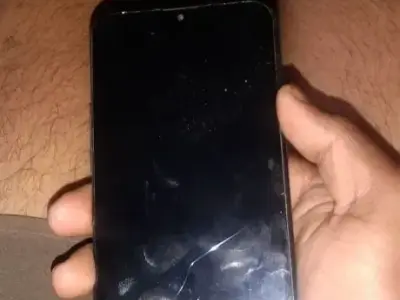 Realme Smartphone with Front Screen Crack Realme Smartphone with Front Screen Crack