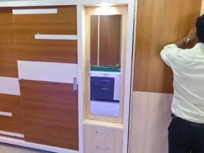 PVC Wardrobe With Mirror Cabinet PVC Wardrobe With Mirror Cabinet