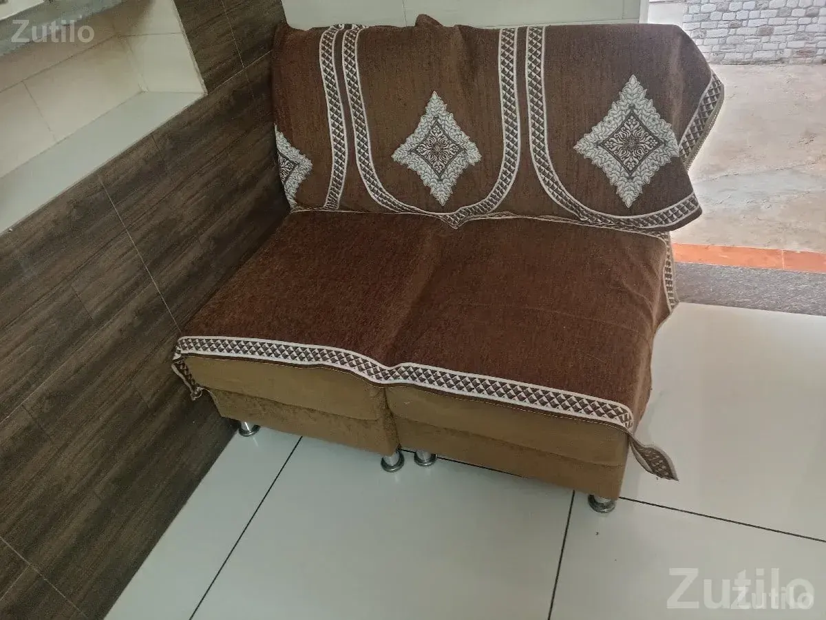 L Shaped Fabric Sofa Set Brown - Sofa Sets - Khambha - Image 2