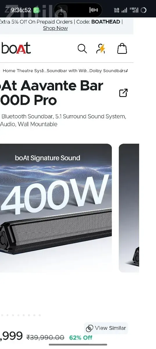 boAt Aavante Bar 3200D Pro Soundbar - ઇલેક્ટ્રોનિક ઍક્સેસરીઝ - જામકંડોરણા - Image 2