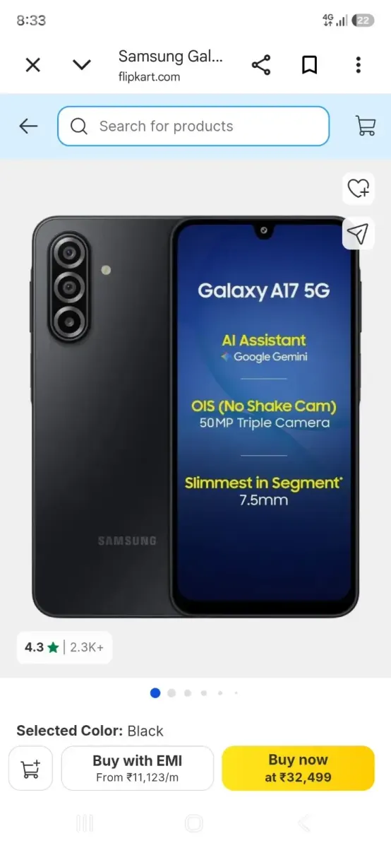 Samsung a17 - મોબાઇલ ફોન - ભુજ - Image 1