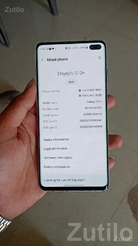 Samsung S10 Plus AMOLED Dual SIM Phone - મોબાઇલ ફોન - ભેસાણ - Image 2