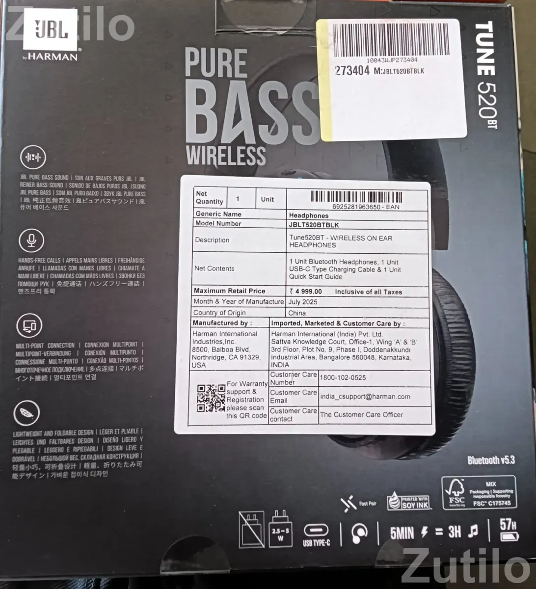 JBL headphones model:Tune520bt - ઇલેક્ટ્રોનિક ઍક્સેસરીઝ - અમદાવાદ શહેર - Image 5