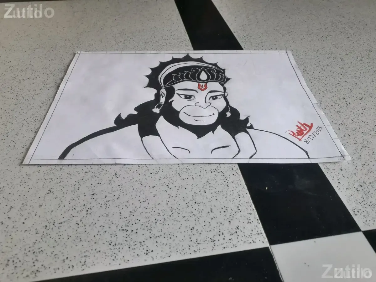 Hanumanji Drawing Artwork - Art & Craft Supplies - Botad - Image 3
