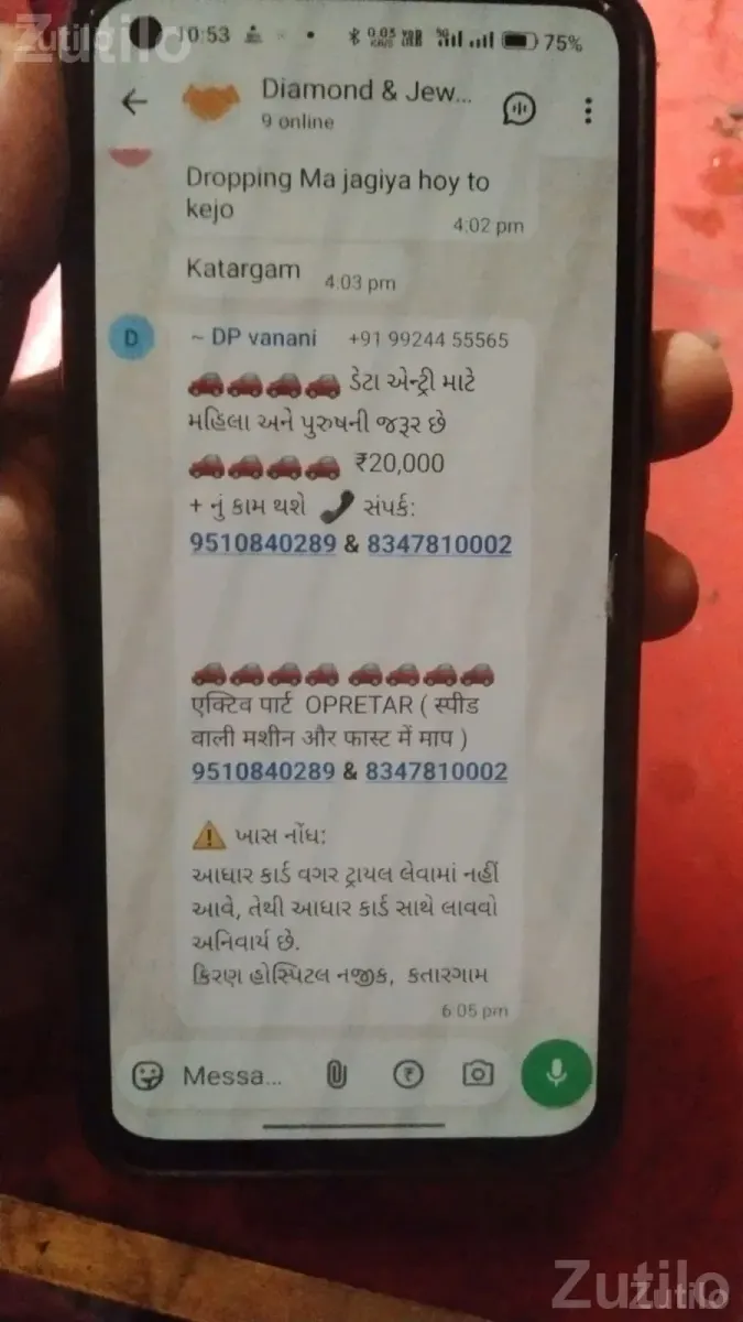 Data Entry Job Opening for Male Candidate - પૂર્ણ સમય - સુરત શહેર - Image 1