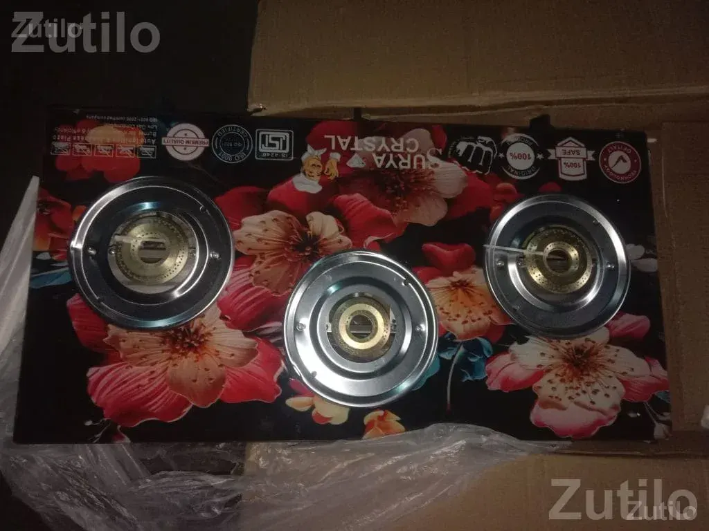 LPG Gas Sagdi 3 Burner Glass Top Stove - Gas Stoves / Induction Cookers - Lakhtar - Image 3
