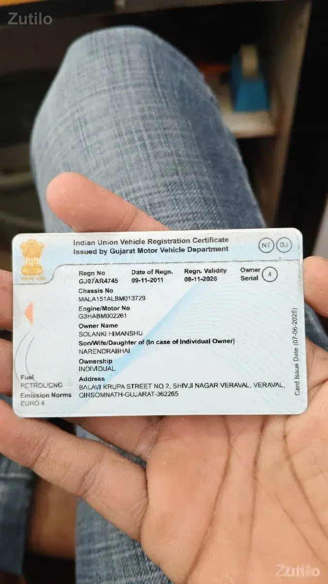 RC BOOK NO FOTO CHE CNG VARI - કાર - સોમનાથ - Image 2