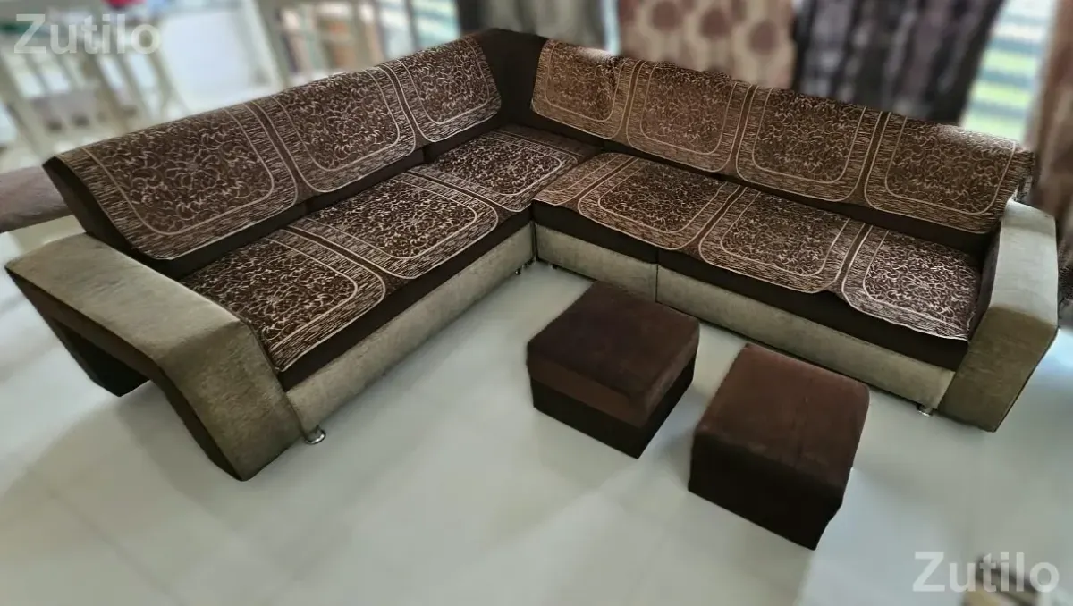 Sofa- Modern L-shaped sectional sofa set designed for setting 7 people - સોફા સેટ અને કાઉચ - સુરત શહેર - Image 2