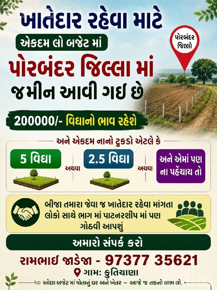 Agricultural Land for Khatedar Purpose - Land & Plots - Kutiyana - Image 1