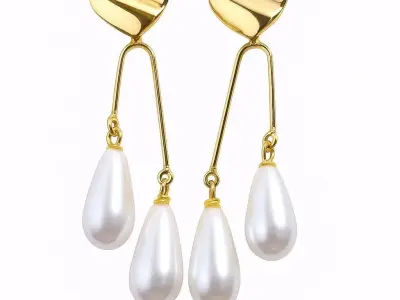 Women's Heart Pearl Drop Earrings Women's Heart Pearl Drop Earrings